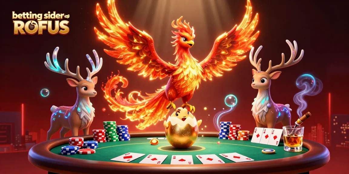 Experience thrilling betting sider uden ROFUS with a vibrant 3D illustration of phoenix and poker elements.