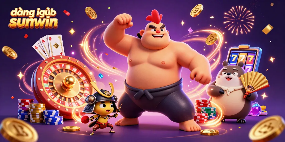 Experience the excitement of đăng nhập sunwin with dynamic characters, golden coins, and a lively casino atmosphere.