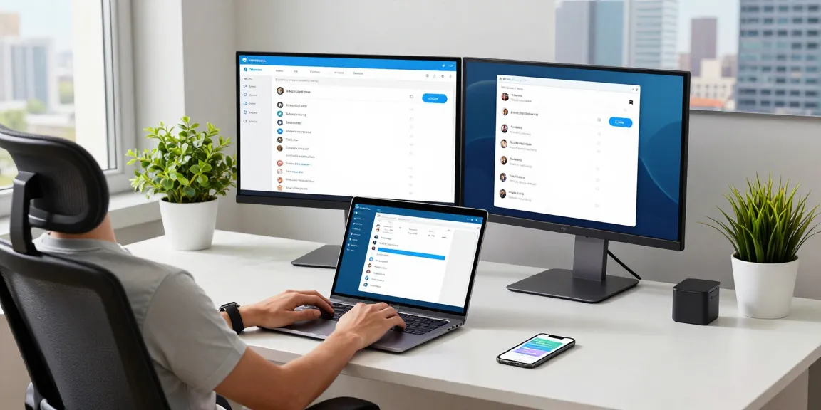 Access the Telegram Web Version in a modern workspace showcasing productivity and innovation.