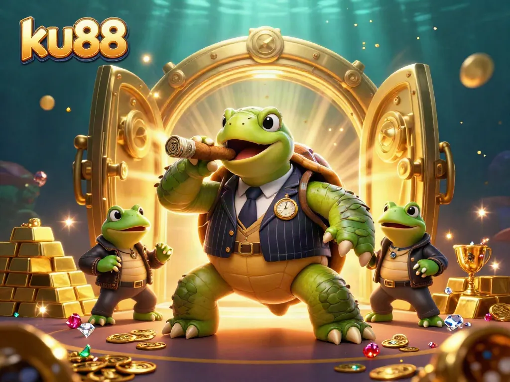 ku88 offers immersive gaming experiences featuring animated turtle mobsters and treasure-filled scenes.