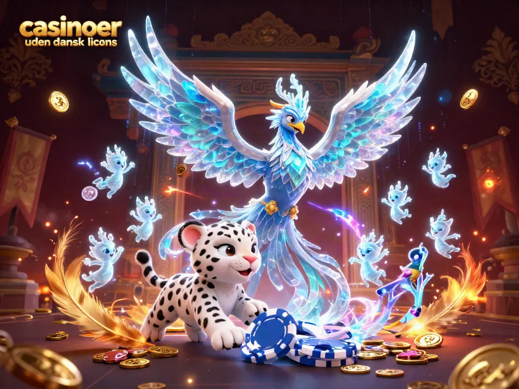 Engage with exciting games at casinoer uden dansk licens featuring an enchanting ice phoenix and playful animal companions.