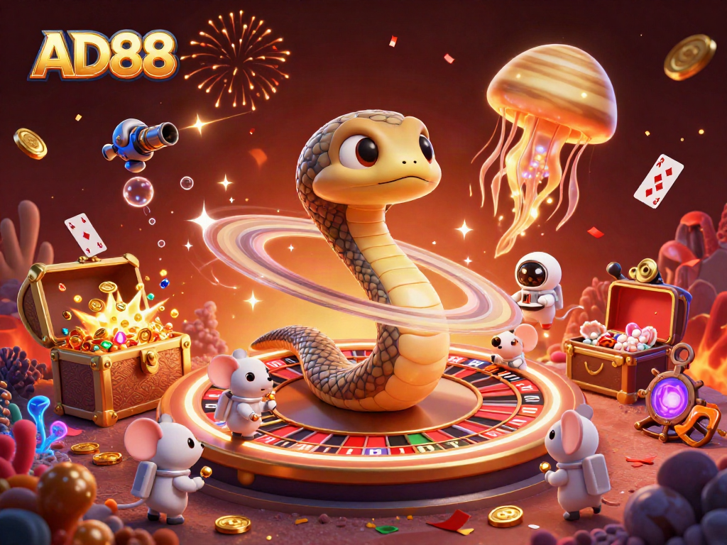 Ad88's thrilling casino environment with unique characters and dynamic game elements, creating an engaging gaming experience