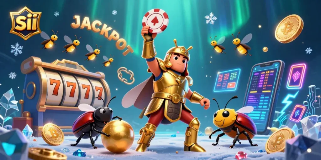 Experience thrilling gameplay with sii at the exciting slots and jackpots in this dynamic scene.