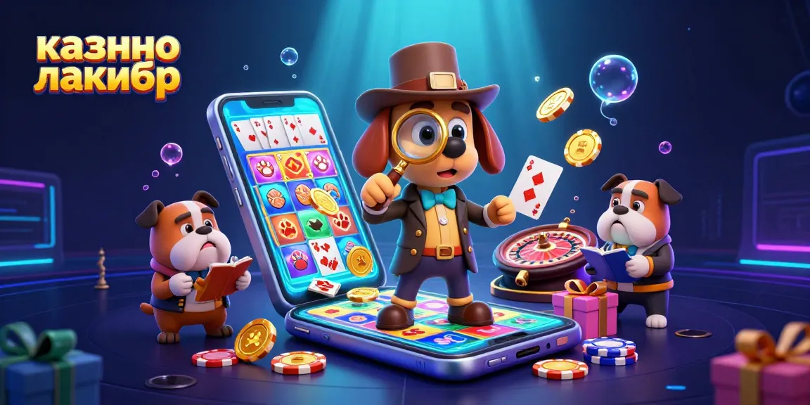 Experience the thrill at казино лакибир with vibrant 3D detective themed casino gaming illustration.
